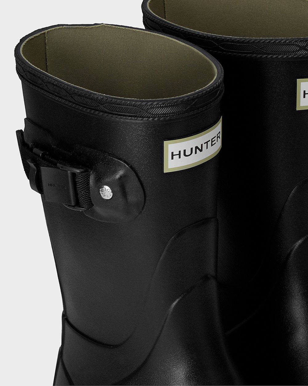 Womens Short Rain Boots - Hunter Norris Field (87BRIPHAD) - Black